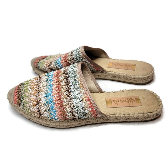 vidorreta espadrill mule slip on flats multicolored woven pattern. Size 40 US 10 - Picture 10 of 11